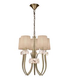Loewe Antique Brass-Soft Bronze Ceiling Lights Mantra Multi Arm Fittings